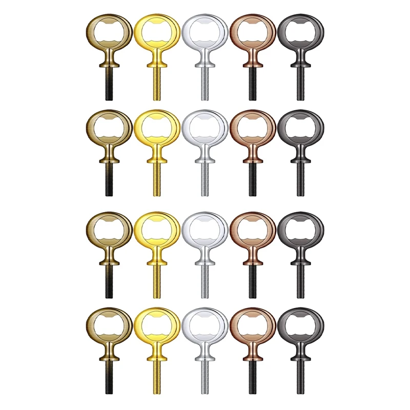 

HOT SALE 20Pcs Metal Bottle Opener Blanks Stainless Steel Bottle Opener Inserts Kit Threaded Beer Opener Hardware