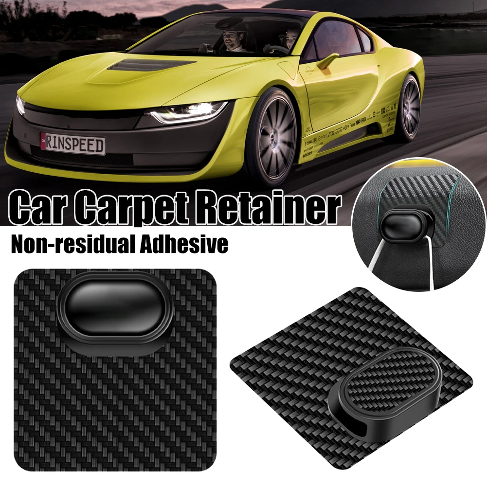 

10pcs Car Carpet Holder Floor Mat Fixing Clip Flexible PVC Carbon Fiber Self-Adheisve Foot Pad Holder Retainer For Car Truck SUV