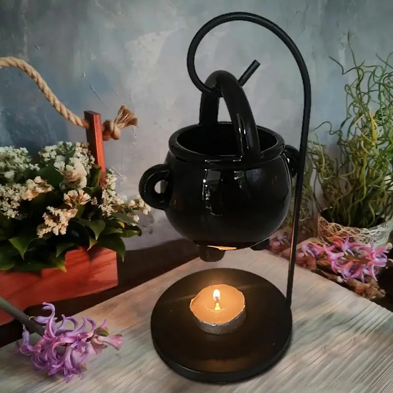 

Hanging Cauldron Wax Burner Witch Caldron Pot Candle Holder Witchcraft Supplies Essential Oil Incense Aroma Diffuser Home Decor