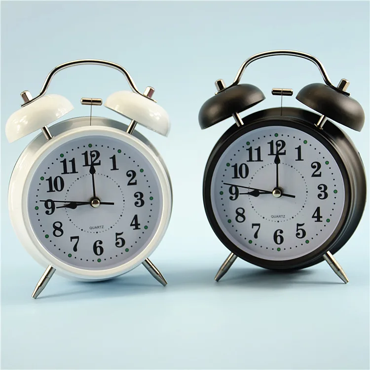 

3inch Metal Bell Digital Aarm Clock Bedside High Volume Mute Clock Wake Up Timing Small Alarm Clocks For Office Staff Students