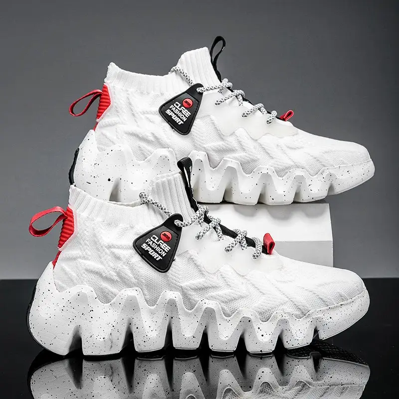 

knitted men running shoes sport sports big size 43 to 45 Outdoor youth sneakers breathable husband knitting shuse