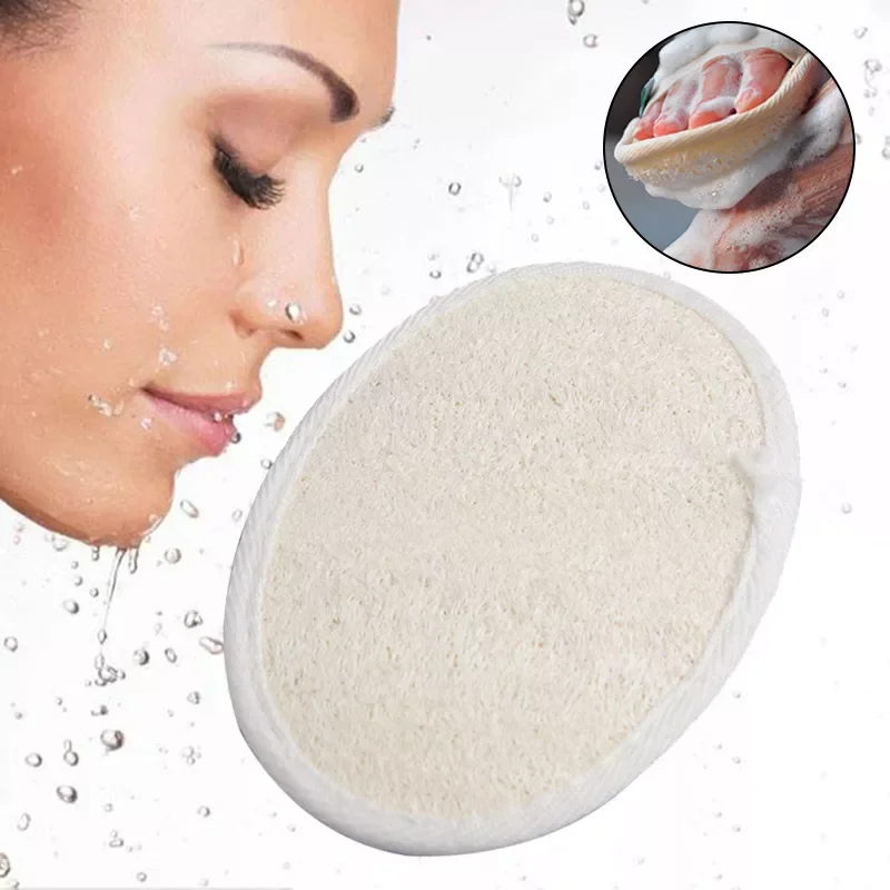 

Natural Loofah Sponge Bathtub Exfoliating Bath Gloves Towel Skin Disc Pad Male Female Facial Cleaning Brush Exfoliating Gloves