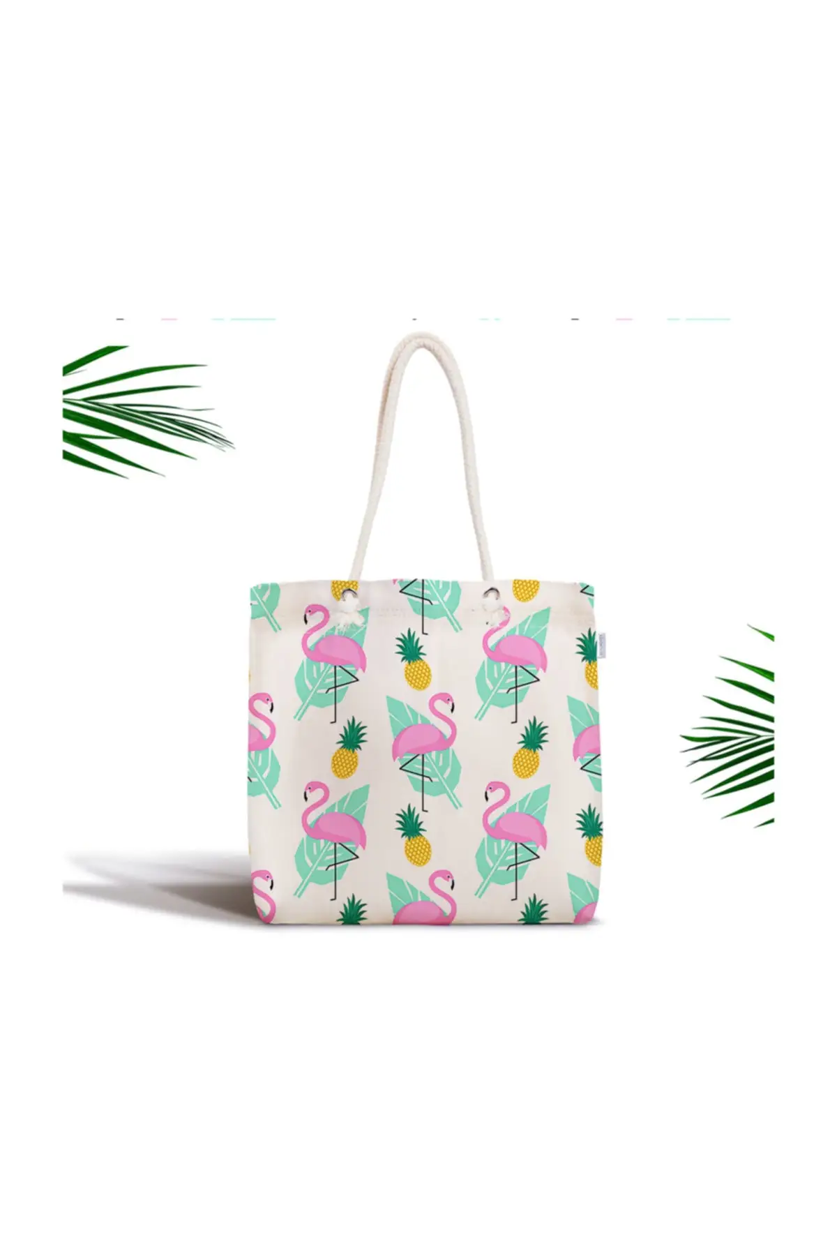 

Женская пляжная сумка розового фламинго, дизайнерская тканевая сумка-тоут на молнии с цифровым принтом, модные летние большие сумки через п...