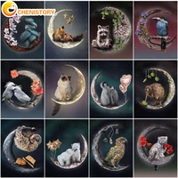 chenistory diy oil painting by numbers animal kits drawing canvas hand painted wall art pictures coloring by numbers decoration