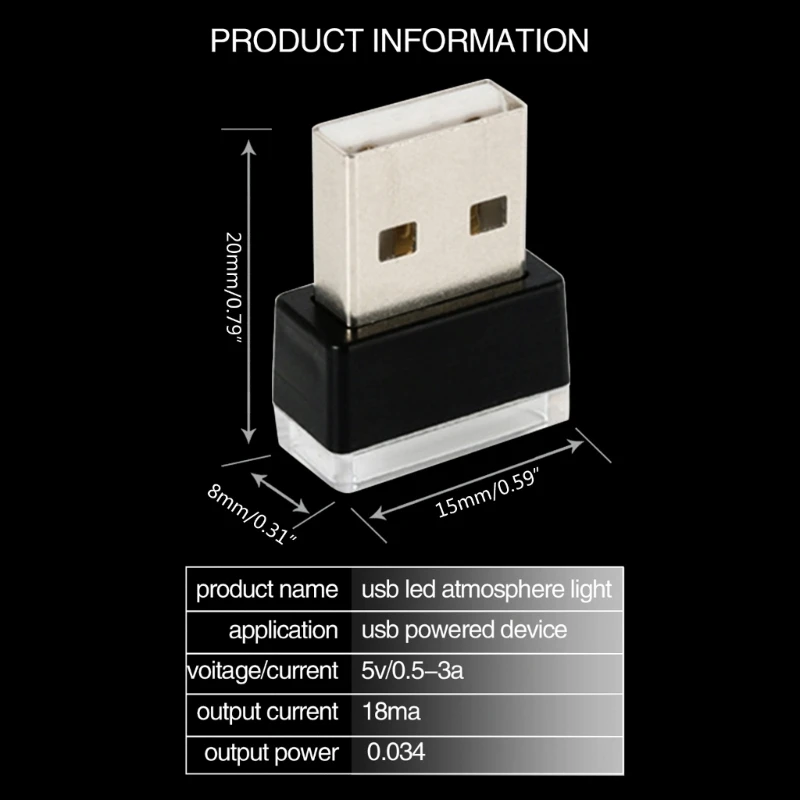 Мини-USB светодиодная RGB-подсветка яркость 7 цветов сменные цвета для автомобиля