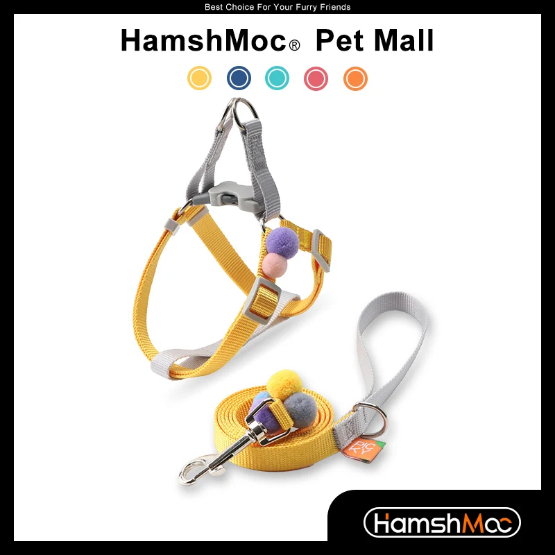 

Регулируемый нейлоновый жилет для домашних питомцев HamshMoc, поводок и шлейка для маленьких собак