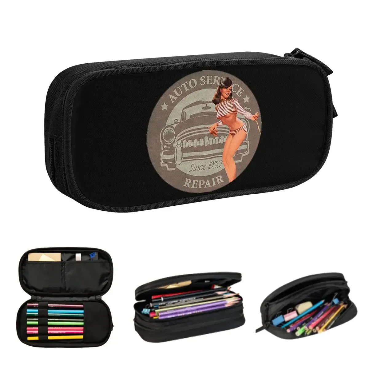 Винтажный автомобильный пенал чехол для карандашей большой вместимости с