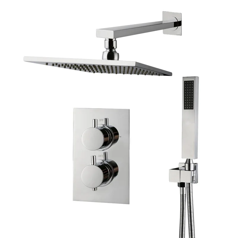 Набор для душа с термостатом медная душевая панель Водопад в форме цветка