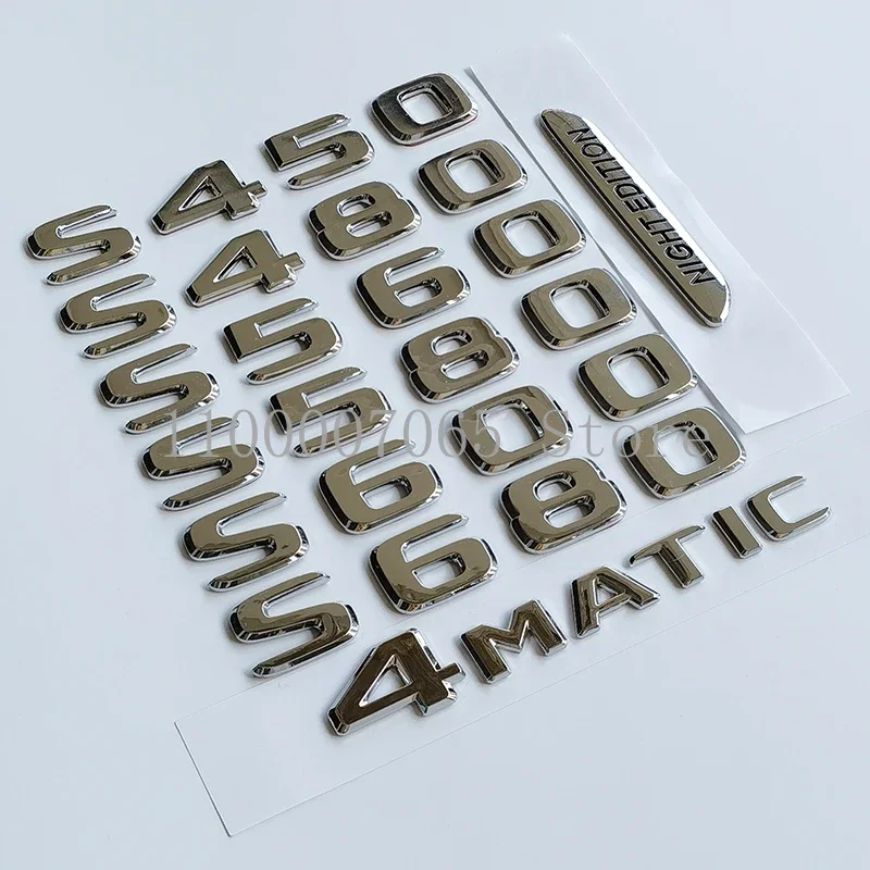 

2017 буквы S450 S480 S500 S560 S580 S600 S680 Эмблема ABS Mercedes Benz W222 W223 Автомобильный боковой задний значок Табличка с логотипом Наклейка