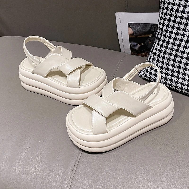 

BCEBYL весенние и летние новые модные повседневные спортивные сандалии с открытым носком на толстой плоской подошве, элегантная женская обувь