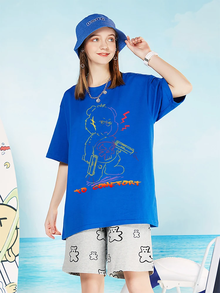 

Футболка женская оверсайз из дышащего хлопка, с коротким рукавом