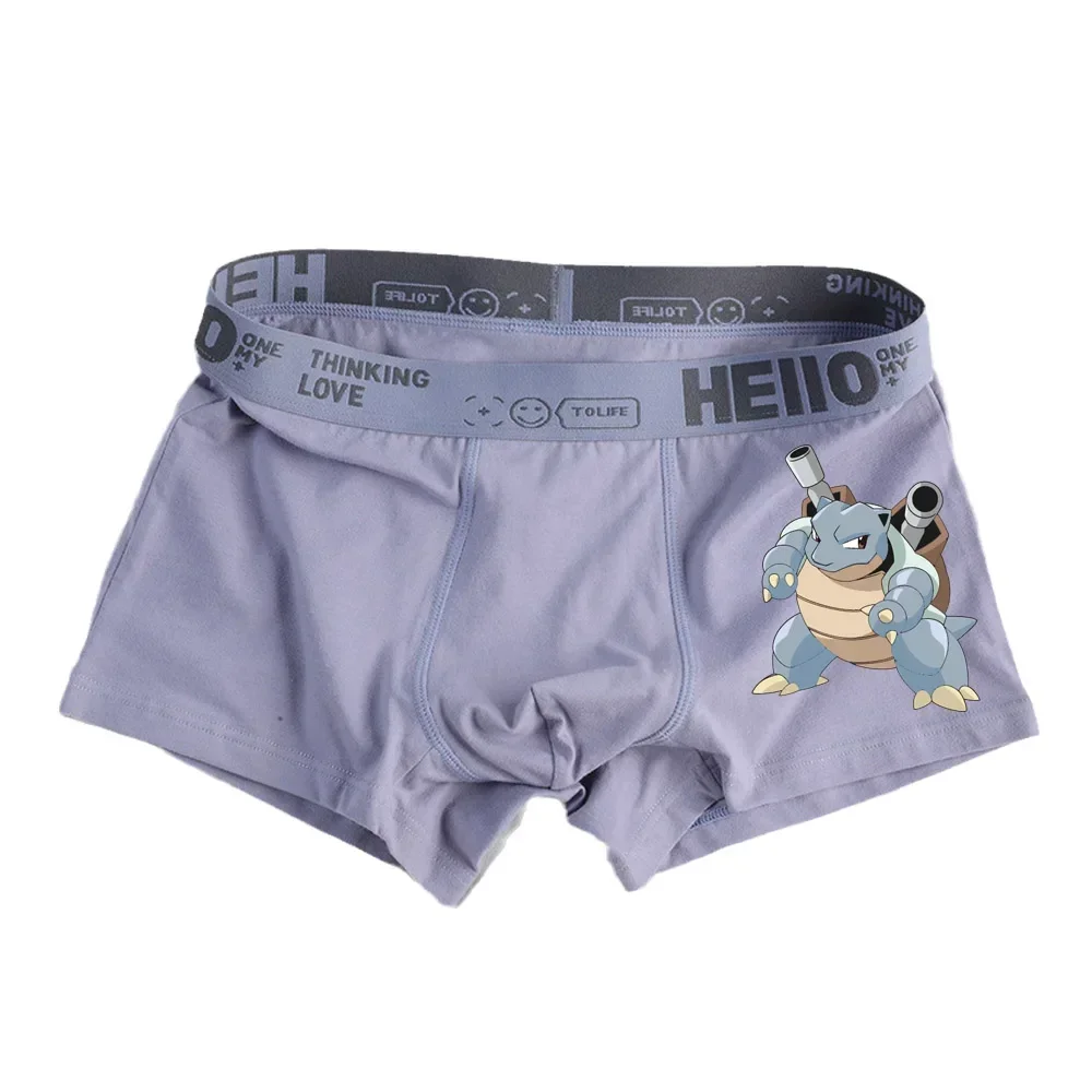 Фото Pokemon Snorlax Charizard Gengar Pikachu Bulbasaur мужские трусы аниме антибактериальные трусы-боксеры шорты для мальчиков брюки подарки №3