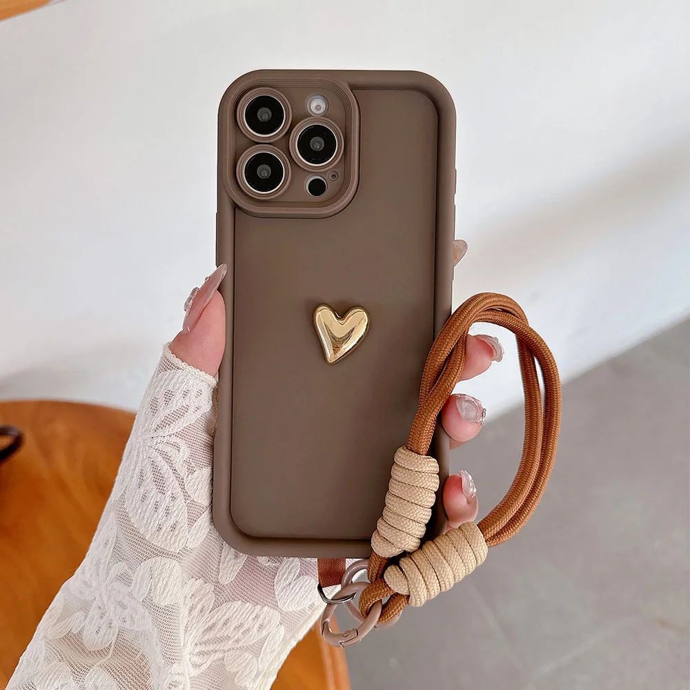 Фото Для OPPO A59 A58 A57 A56 A55 5G A54 4G A53 A52 A31 A32 A8 A5 A9 2020 A53S A54S A57S Мягкий чехол для телефона с ремешком в форме сердца №3
