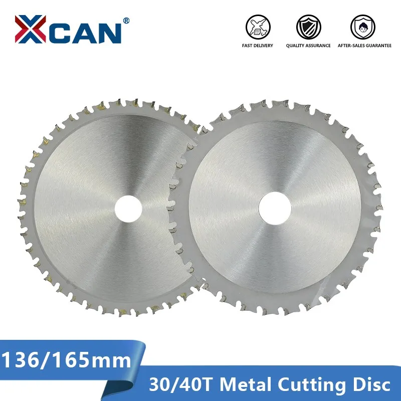 XCAN Metal Cutting Disc 136 165mm Carbide Tipped Saw Blade for Iron Steel 30 40T Circular Metal Cutting Blade