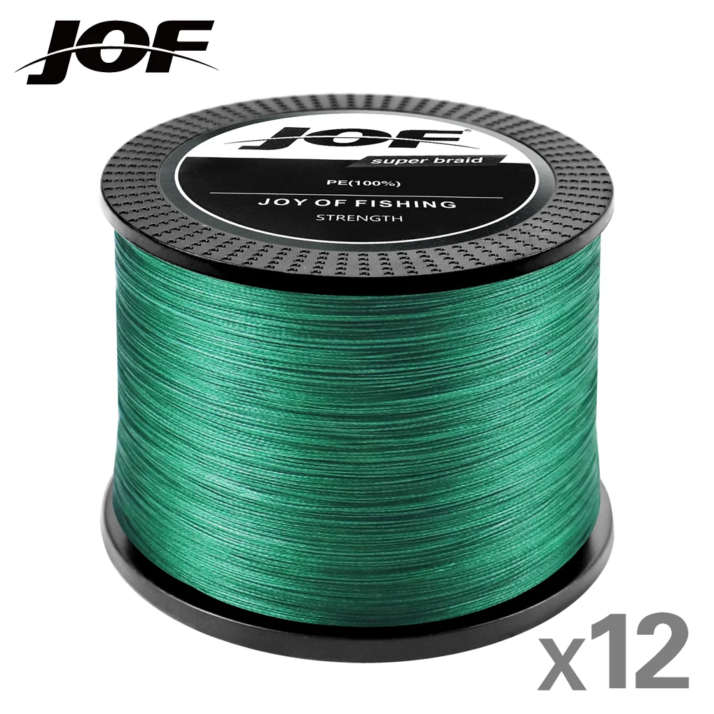 

JOF 12 Strands 1000M 500M 300M 100M X12 Braided Fishing Line PE Sea Saltwater Fishing Weaves Super Strong Power 33-149.9LB