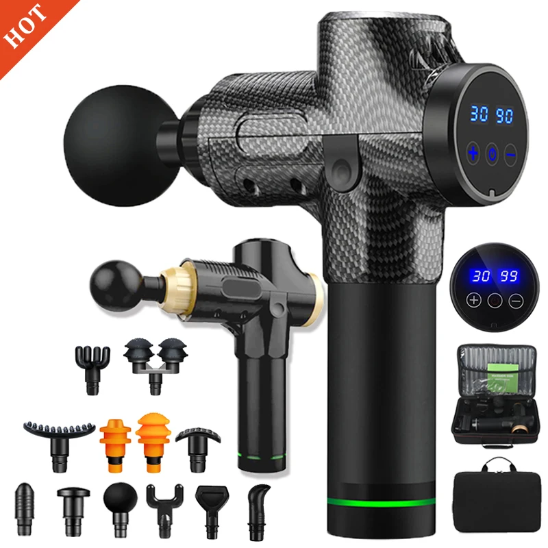 

30 Speed Massage Gun Professional Electric Fascia Gun Deep Muscle Relax Body Massager guns For Fitness Pain relief With Handbags