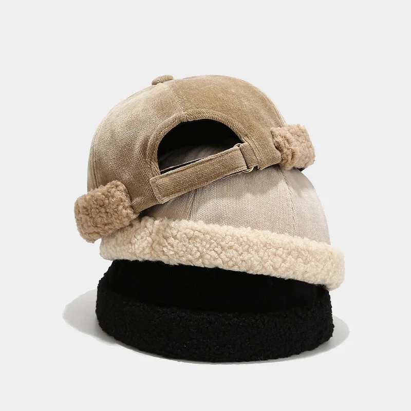 

Princess Hat, Retro Men's Warm Melon Skin Hat, Fashionable Cold Hat, Winter Cotton Brimless Hat, Solid Color Street Hip-hop Hat