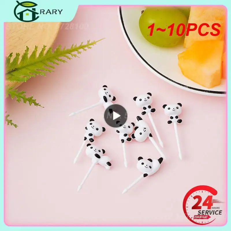 

1~10PCS Cute Panda Fruit Fork Kids Snack Dessert Decoration Forks Toothpick Lunch Salad Decoration Accessories Cake Picks