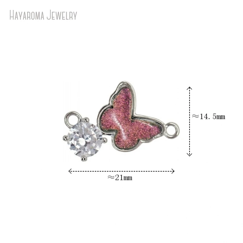 5 шт. посеребренные металлические циркониевые ювелирные изделия кулон насекомое
