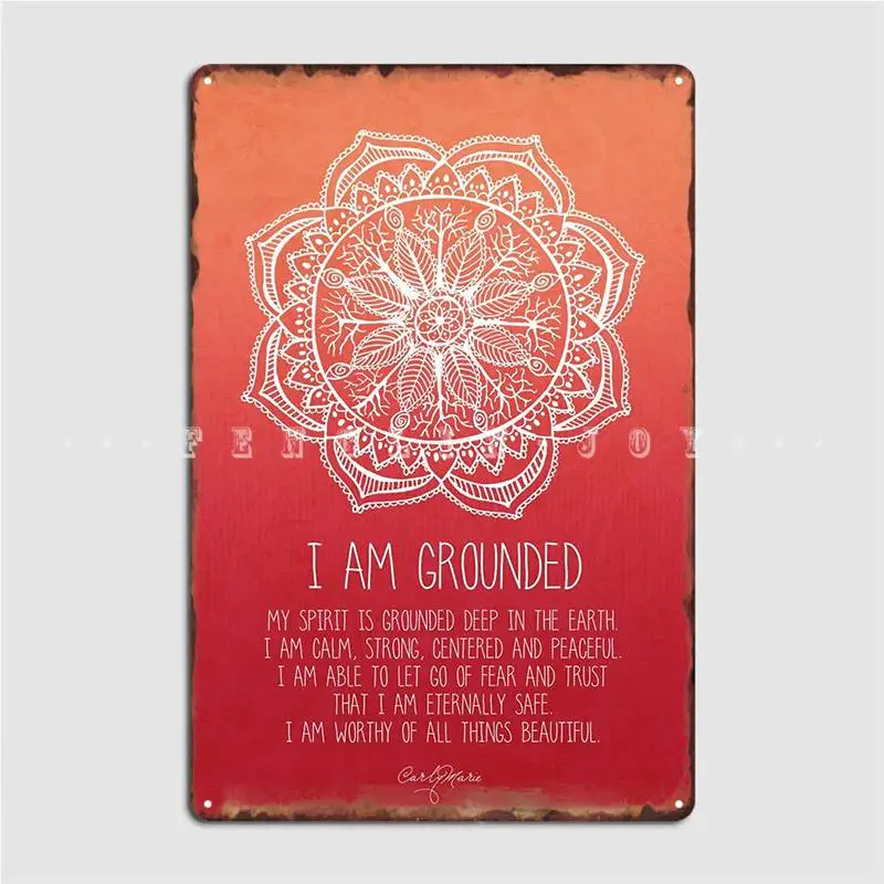 

I Am Grounded Metal Sign Funny Club Home Cinema Plaques Tin Sign Posters