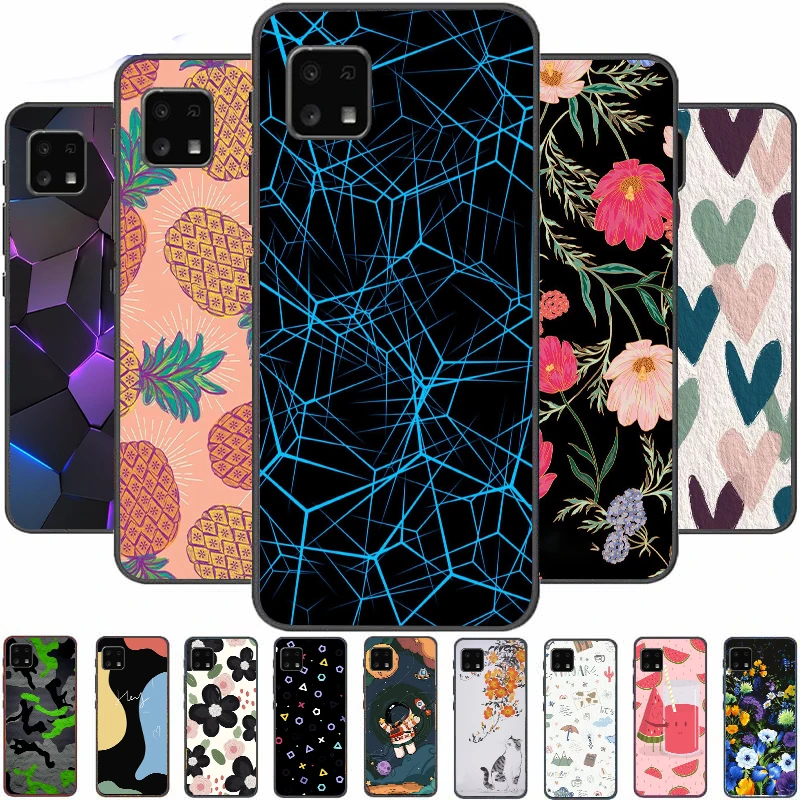 

For Sharp Aquos sense4 lite Case Silicone Black Soft TPU Phone Cover Aquos sense 4 basic 4Lite Cases Bumper Oil Painting