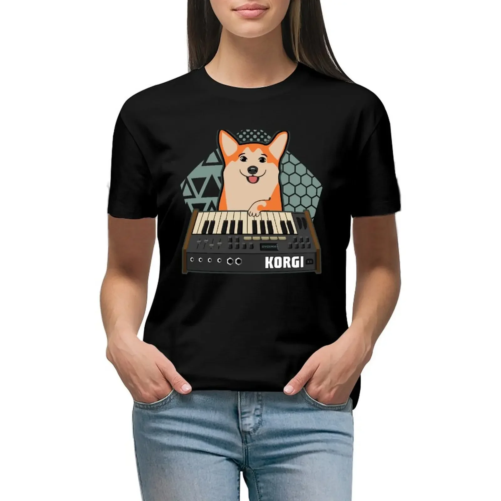 Забавный фанат синтезатора KORGI Corgi Dog Lover футболка таможенный дизайн своей