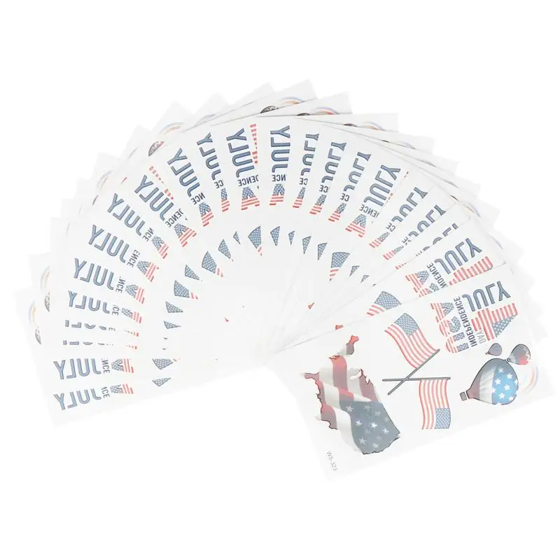 

20 Sheets Independence Day Tattoos Stickers American Flag Tattoos Stickers