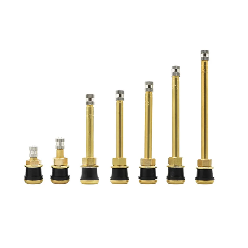 

4pcs Copper Bus Tire Valves Brass Truck Tyre Valve Straight Tubeless Clamp-in Metal Valve for Drop-center Rims for Rim Hole 16mm