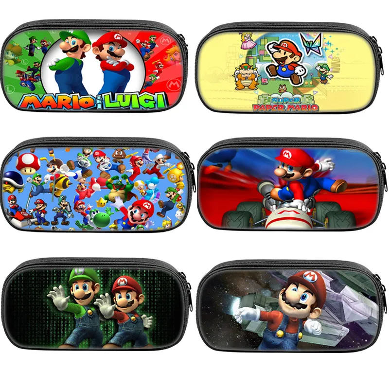 

New Super Mario Children's Pencil Bag Anime Waterproof Multifunctional Pencil Case Student School Supplies Kids Stationery