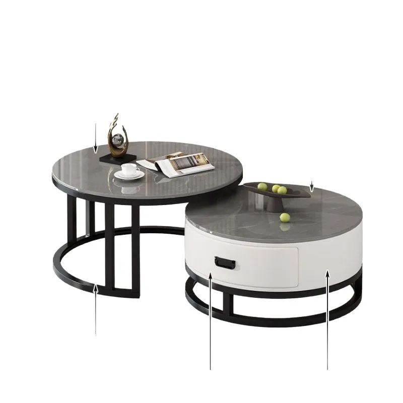 Современный минималистичный журнальный столик с мраморной столешницей для небольших помещений, круглый набор журнальных столиков для гостиной, для домашнего использования, для IKEA (art.: 3920d996bcfea) - 3920d996bcfea