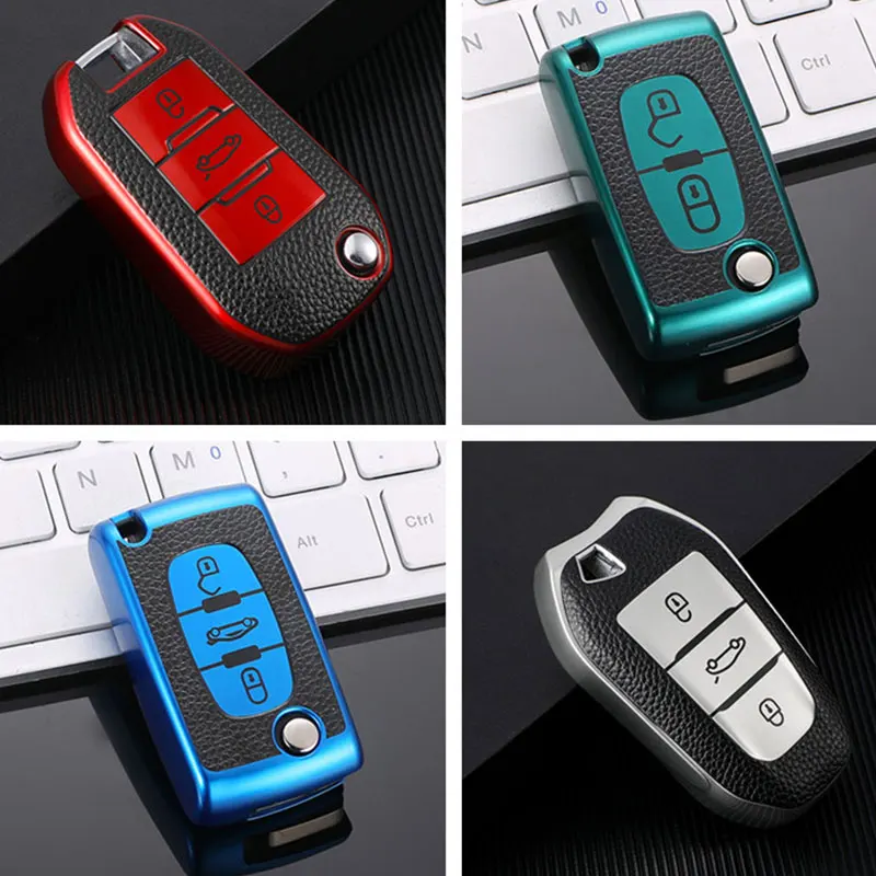 

Car Key Case Cover For Peugeot 107 206 308 406 408 508 2008 3008 4008 5008 Citroen C3 C4 C4L C5 C6 C8 Picasso Xsara Accessories