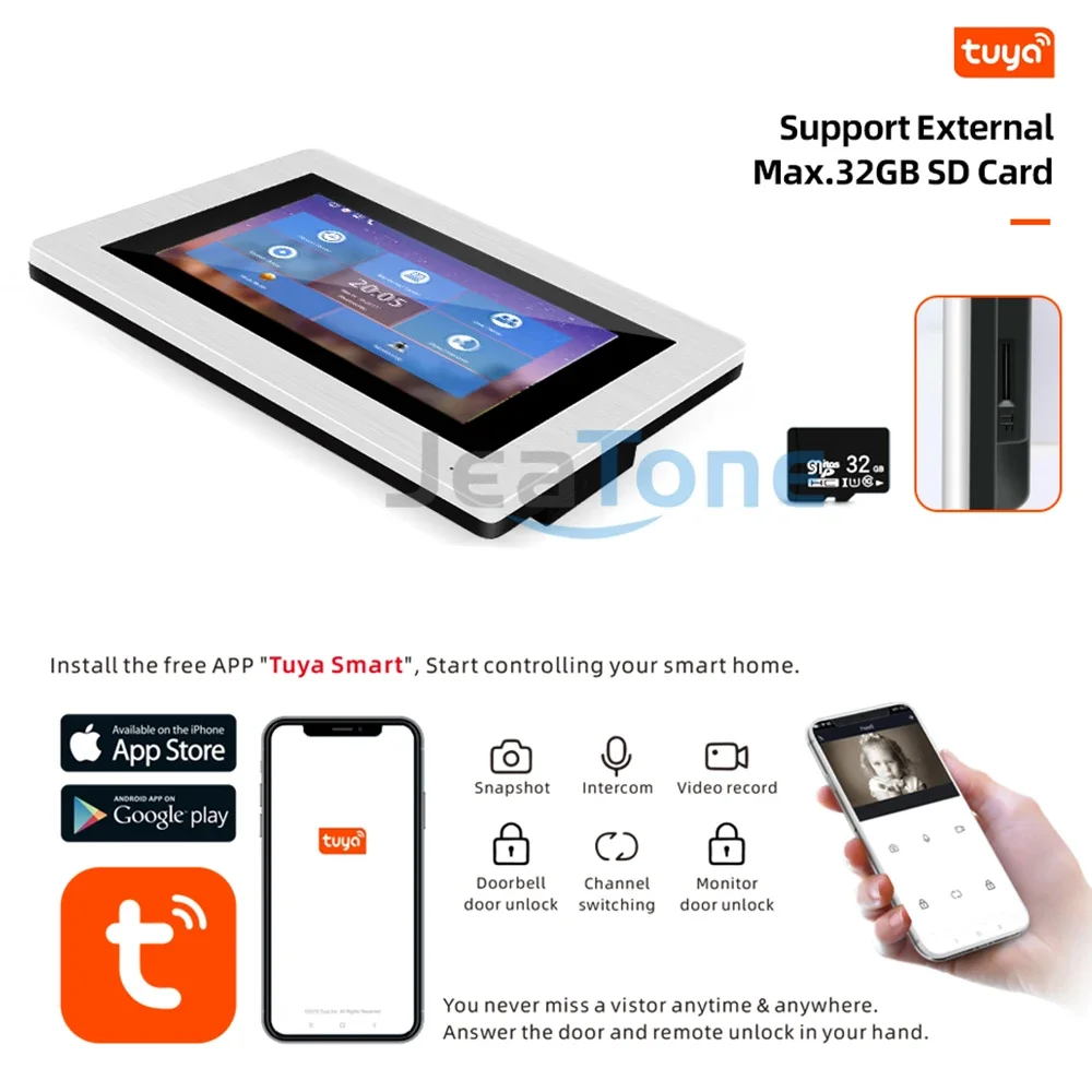 JeaTone видеодомофон 7 дюймов