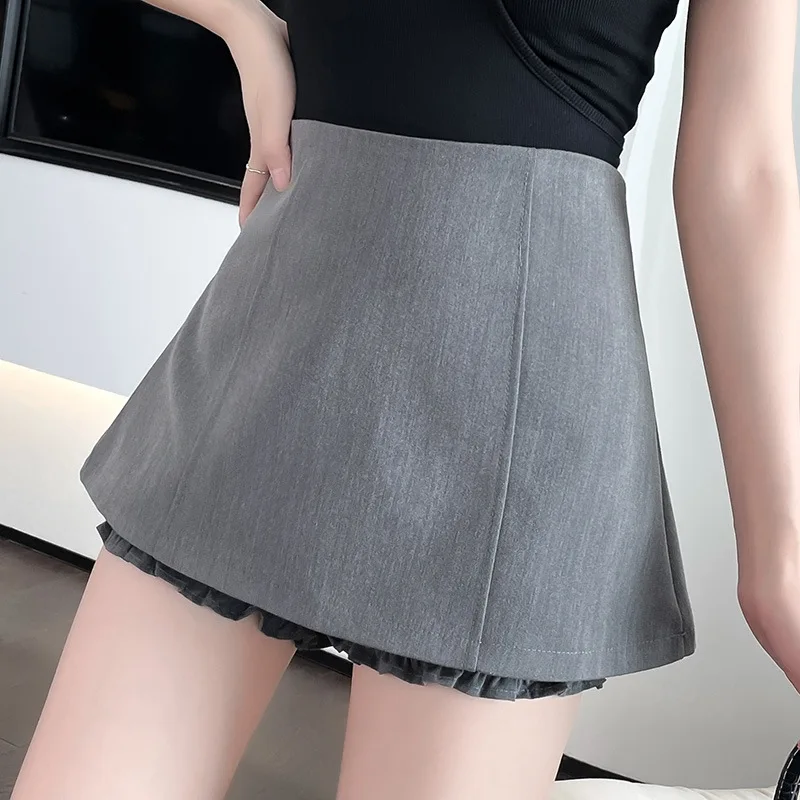 

Korean Style Mini Skirt With Safety Shorts 2022 Womens Skirts New Arrival Summer 2022 High Waist Back Zipper Hip Wrap Jupe Femme