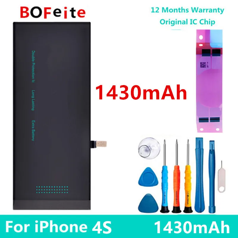 100% New Original zero-cycle battery for iPhone 4 1420mAh mobile phone  Bateria  tool sticke