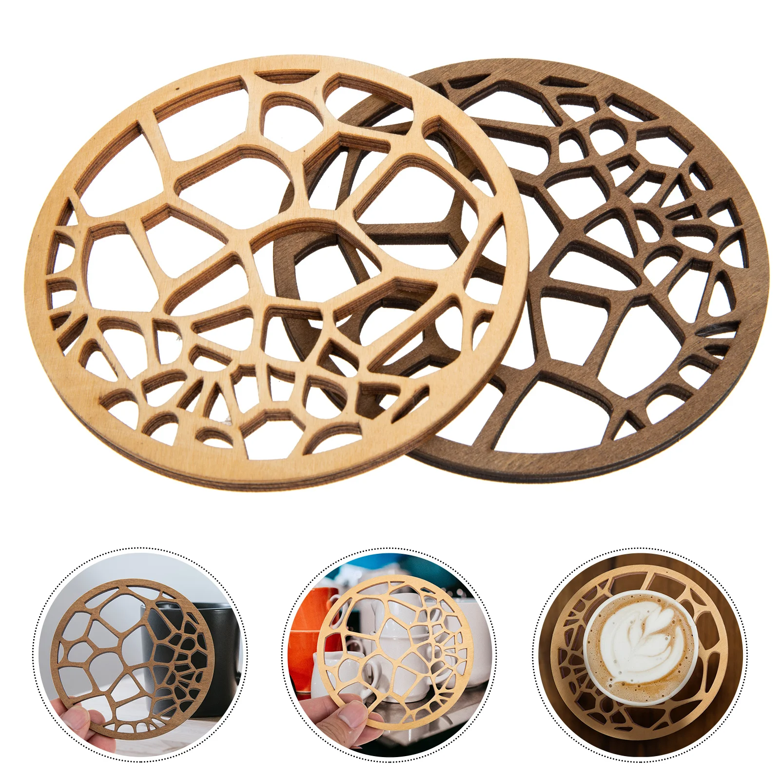 

10pcs Coaster Table Decoration Wood Coasters Hot Pot Trivet Bar Coaster Coaster Table Decoration Wood Drinking Coasters