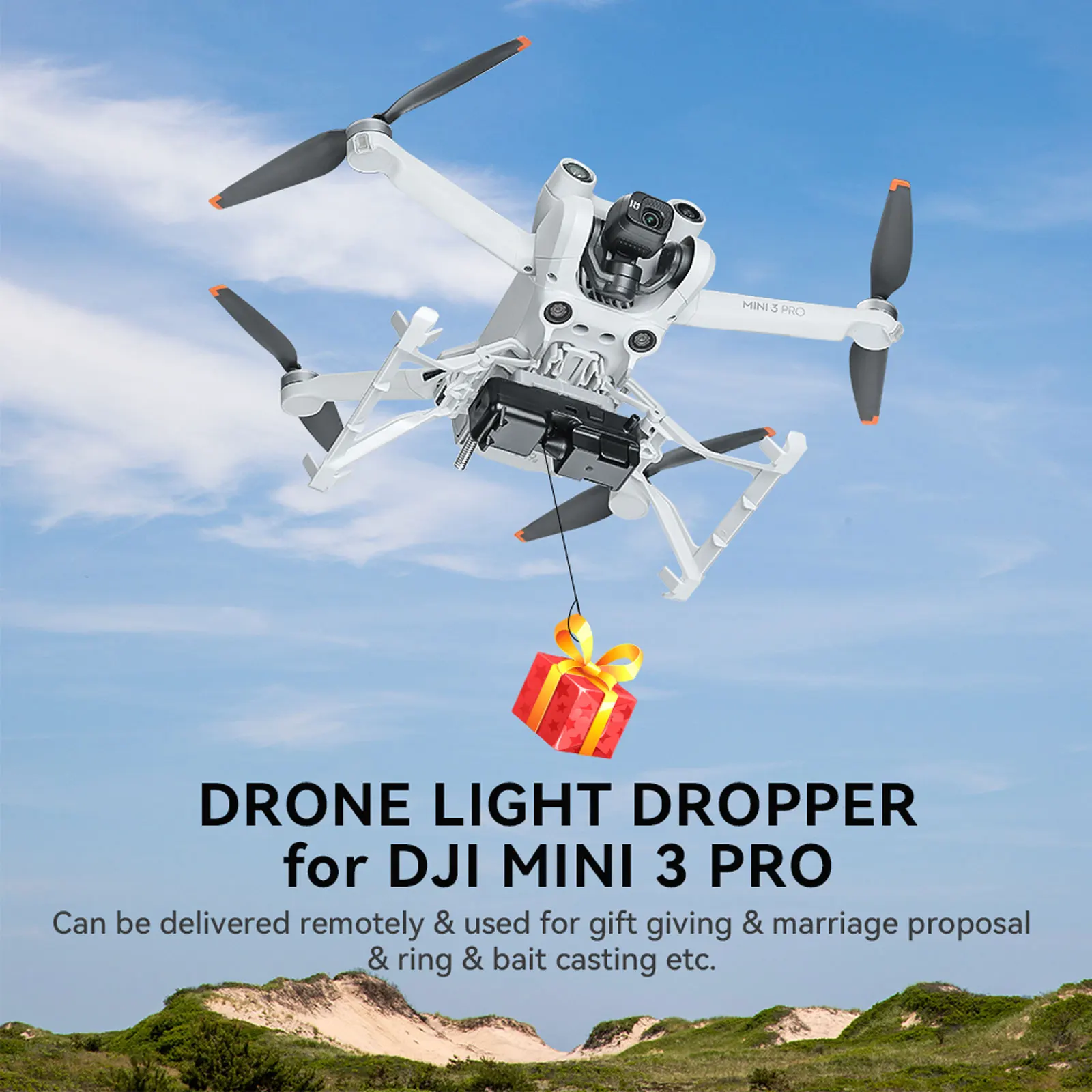 

Airdrop System For DJI MINI 3 PRO Dron Fishing Bait Wedding Ring Gift Deliver Life Rescue Thrower MINI 3 PRO Drone Accessories