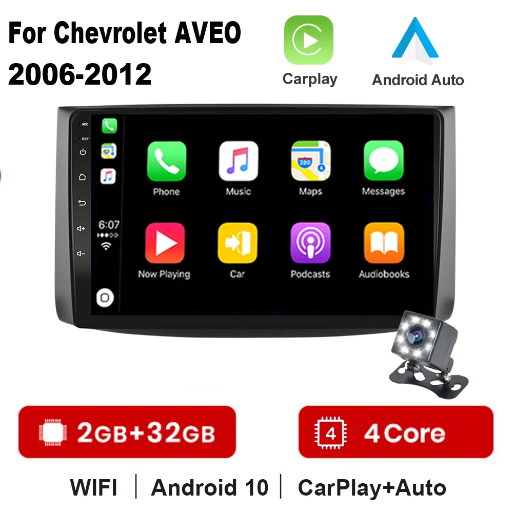 

4G+64G Android10.1 For Chevrolet AVEO T250 2006 - 2012 car radio 2 din android Auto Multimedia GPS Track Carplay 2din DVD