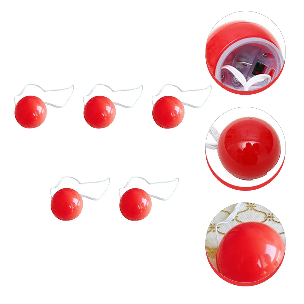 

Clown Noses Nose Red Up Costume Light Cosplay Props Party Circus Glow Dress Flashing Carnival Prop Lighted Accessories Dark The