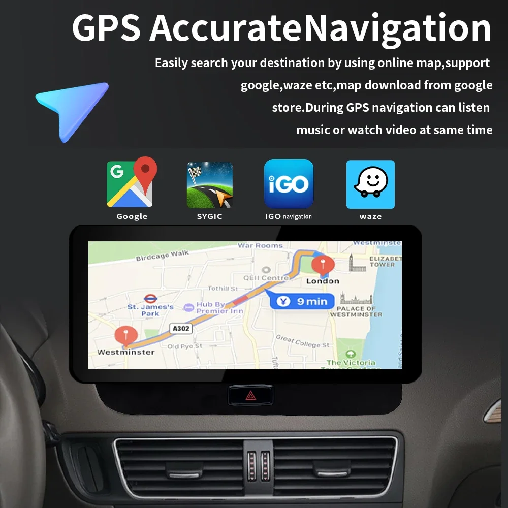 10 25-1 3-дюймовый автомобильный DVD-видео мультимедийный радиоплеер Android 14 для Audi Q5 8R