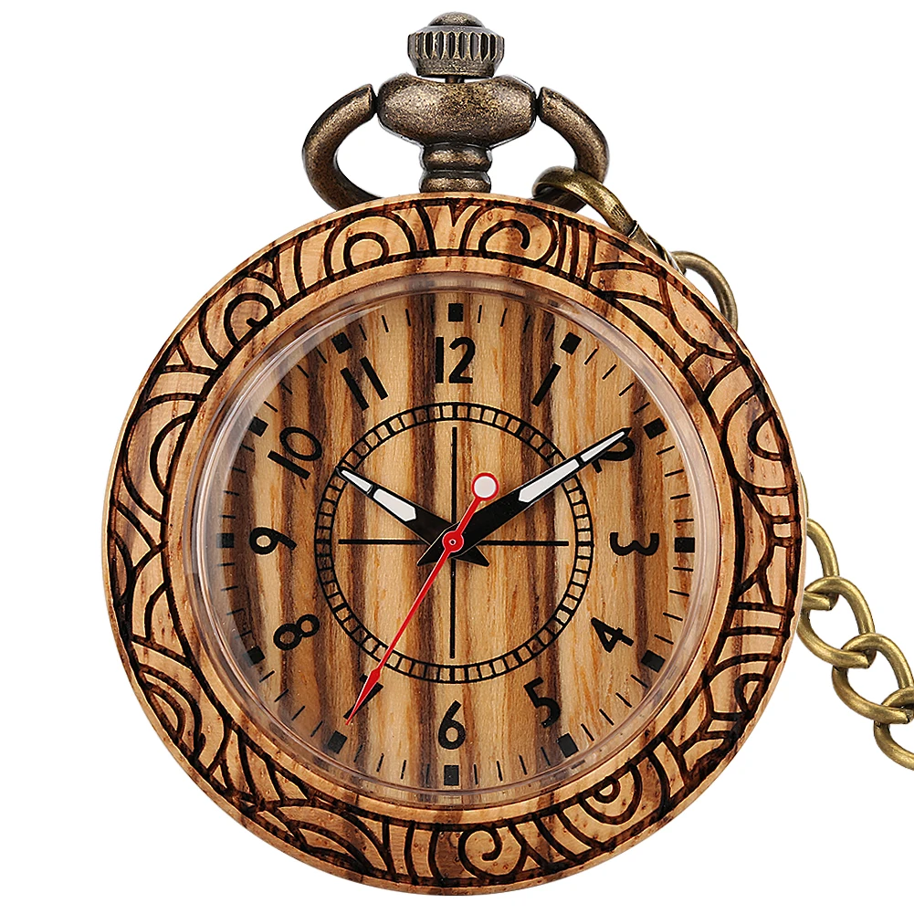 

Capless Ebony Pocket Watch Men's Quartz Retro Watch Ladies 30cm Alloy Necklace Clock Couple Souvenir RelóGio De Bolso De Madeira
