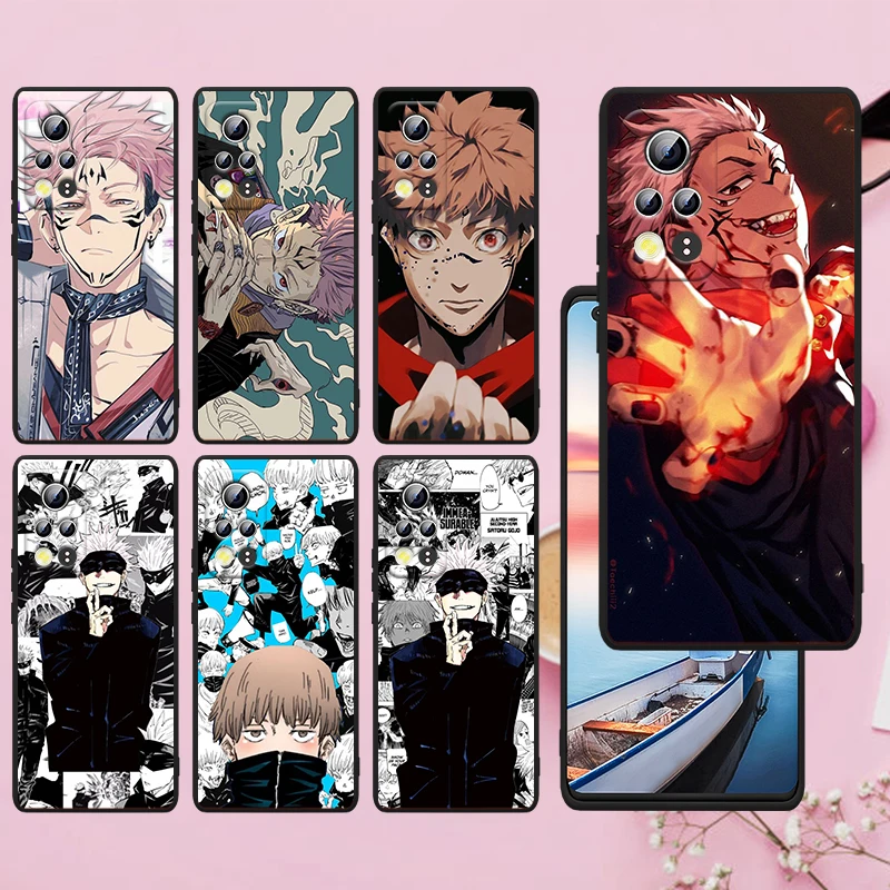 

Cool Anime Jujutsu Kaisen Phone Case For Huawei Honor X30 X20 X8 X7 60 50 SE Pro 10X 10i 10 Lite 9A 9C RU 9X 8X 8A Black Soft