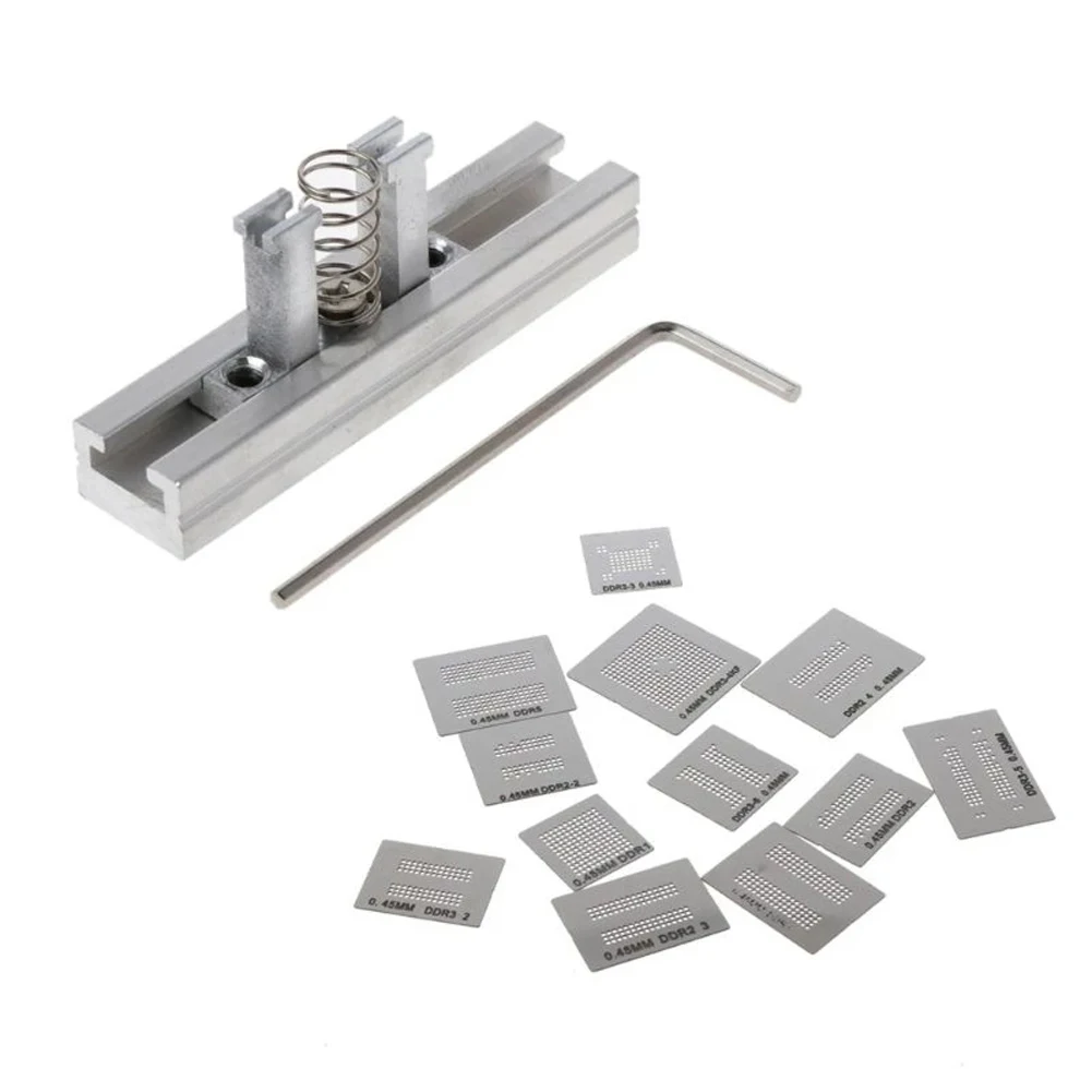 

Memory Direct Heat BGA Reballing Stencils Template Holder Jig For DDR1 DDR2 DDR3 DDR5 DR2-3 DDR3-2 GDDR5 Welding Rework Repair