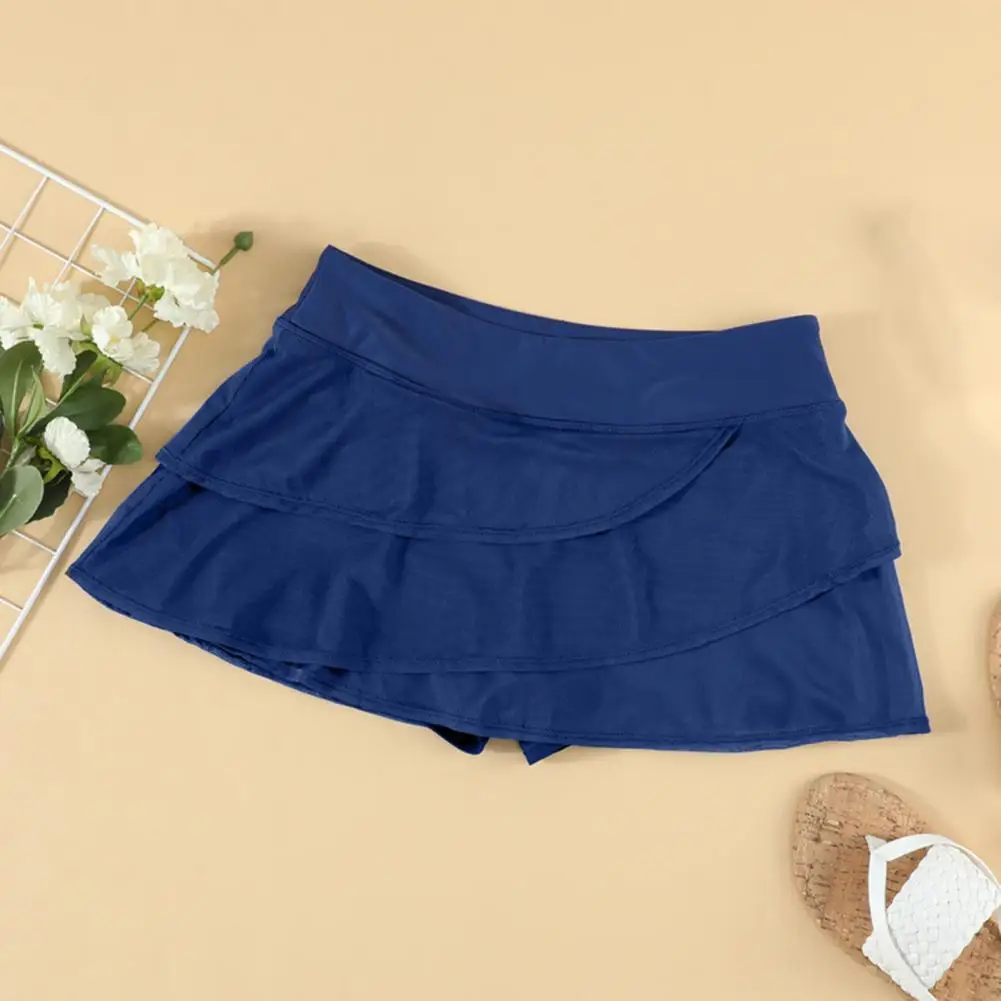 

Summer Simple Simple Pure Color Swim Shorts Women Swimwear Shorts High Waist for Beach