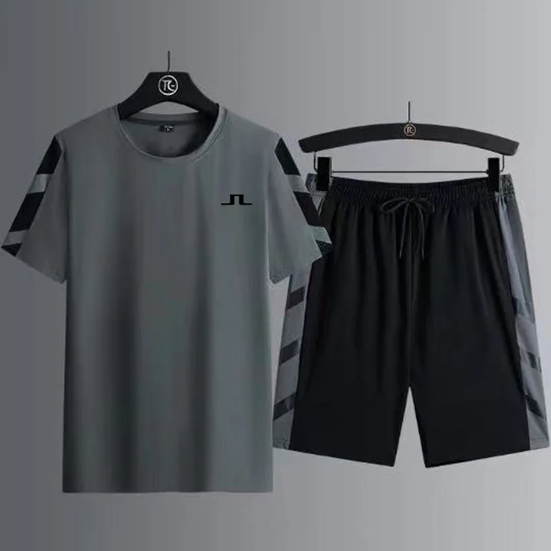 

남성 골프웨어 Golf Wear Men 2-piece set Summer Golf Wear 말본 Golf Suit Malbon Golf T-shirt Utaa Golf Shorts Suit Hooded Men Golf Wear