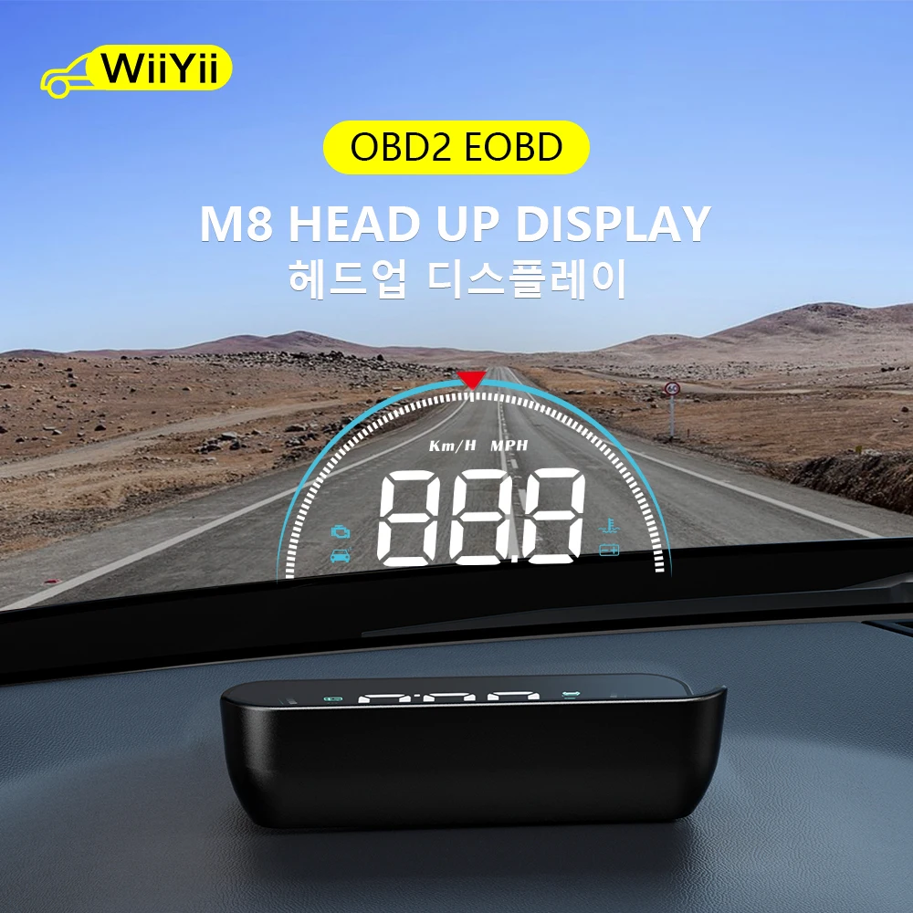 Дисплей на лобовое стекло WIIYII M8 HUD OBD2 II EUOBD Предупреждение предупреждения о