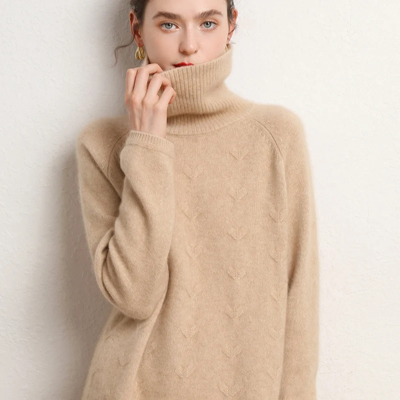 2022 New Cashmere Sweater Women's Autumn And Winter Models Thickened High Lapel Sweater Fashion Warm Lining Top Knitted Sweater