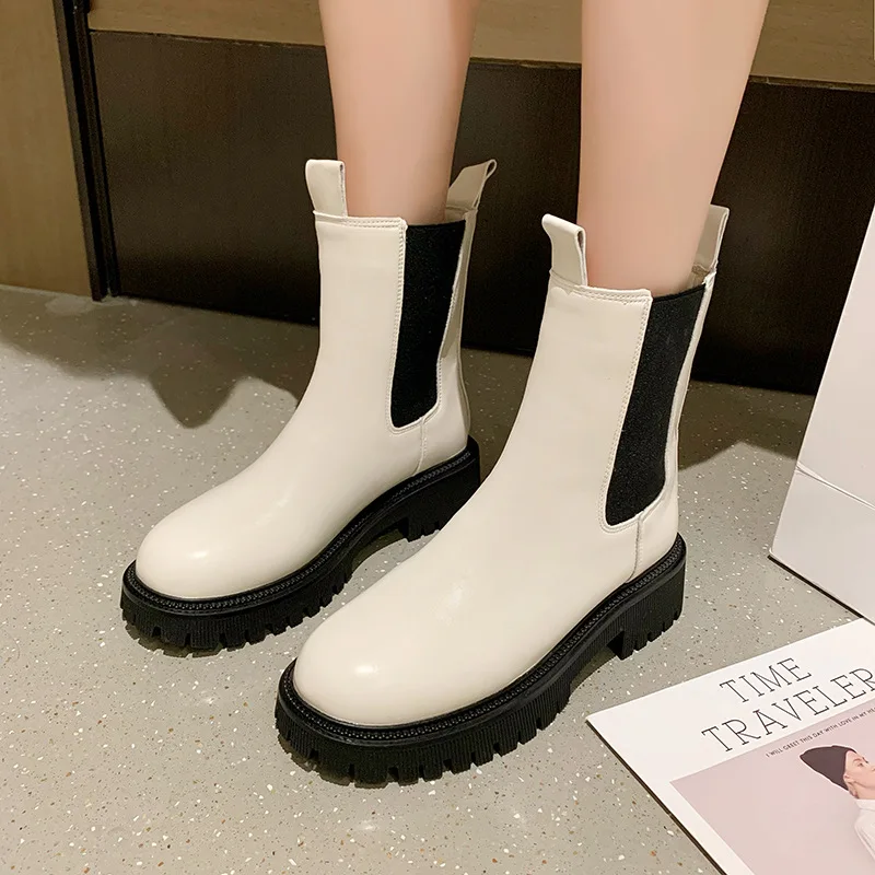 

Fashion Slip-on Women's High Boots Comfort Quality Female Shoes Anti-skid Hard-wearing Botas De Mujer Casual All-match
