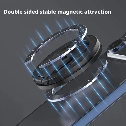   Магнитный держатель для телефона MagSafe, двусторонняя магнитная застежка, вращающаяся и складная металлическая подставка-держатель.