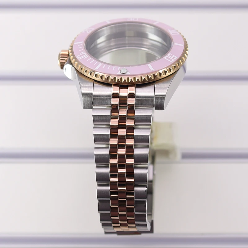 Корпус часов Feiyashi 40 мм сапфировое стекло розовый безель для Seiko NH35 NH34 NH36/34 Miyota 8215 ETA