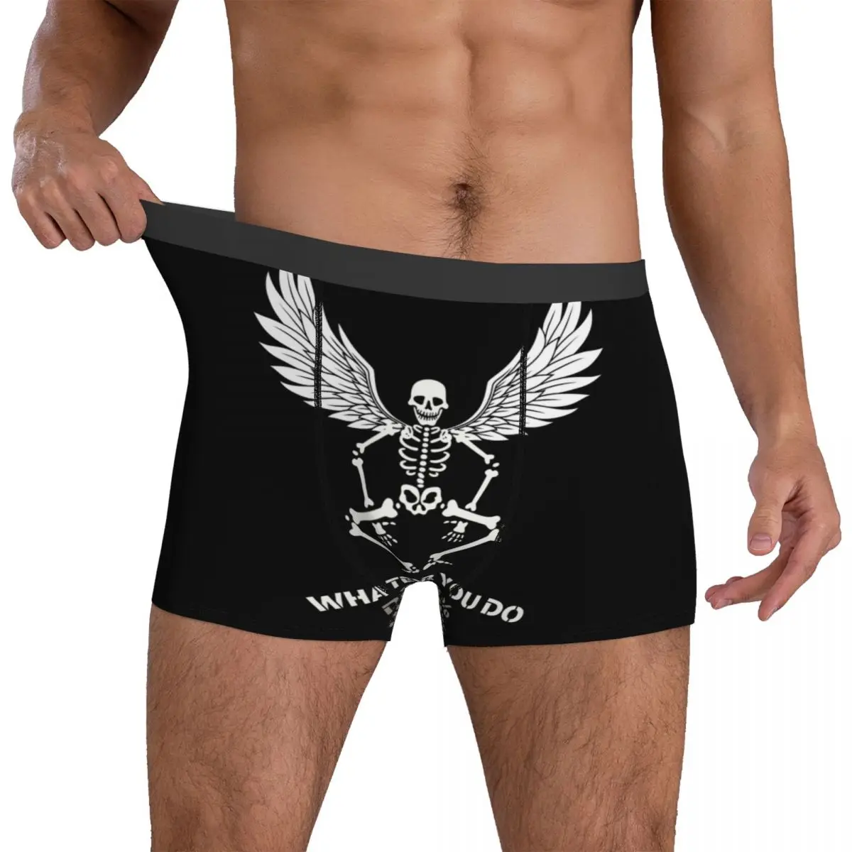 Skull Wings Underwear skeleton dancer horrifying bones Print Boxershorts High Quality Males Panties Breathable Boxer Brief Gift